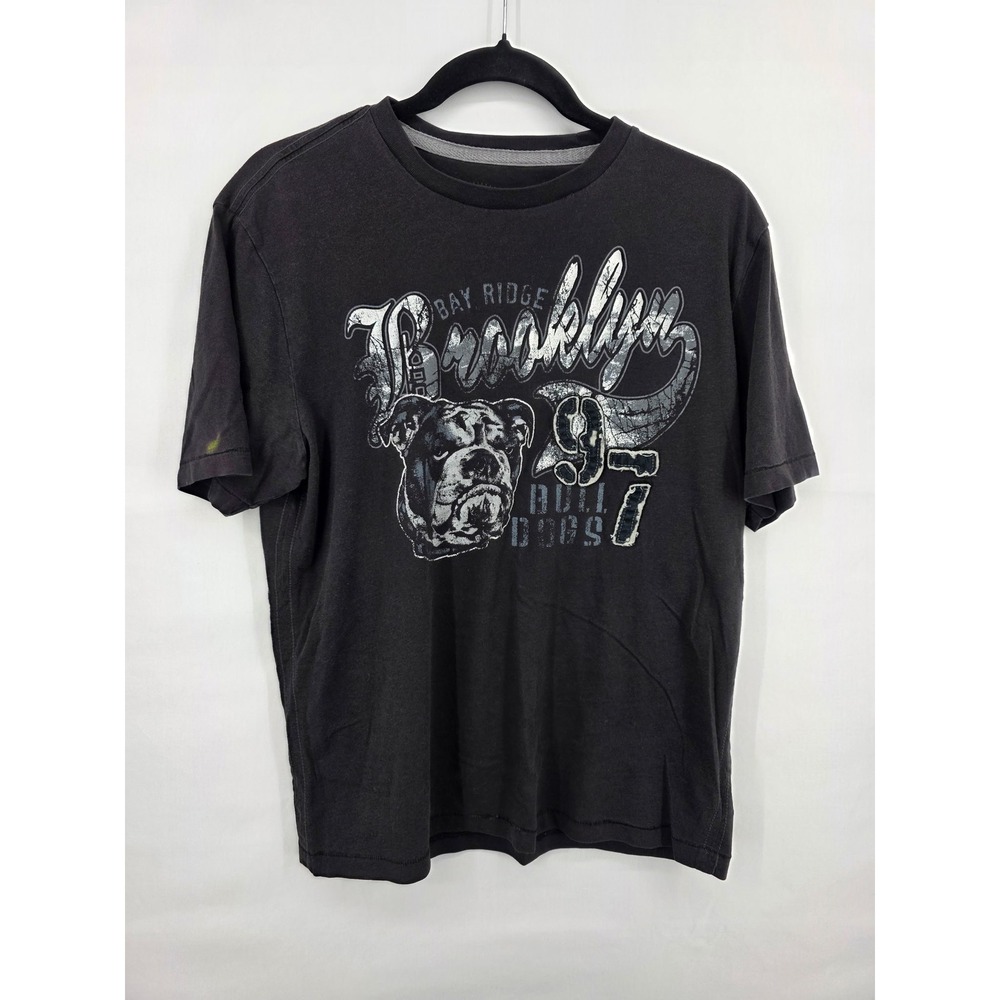 Roebuck & Co Mens Brooklyn Bay Ridge Bulldogs Graphic T-Shirt Black Size M